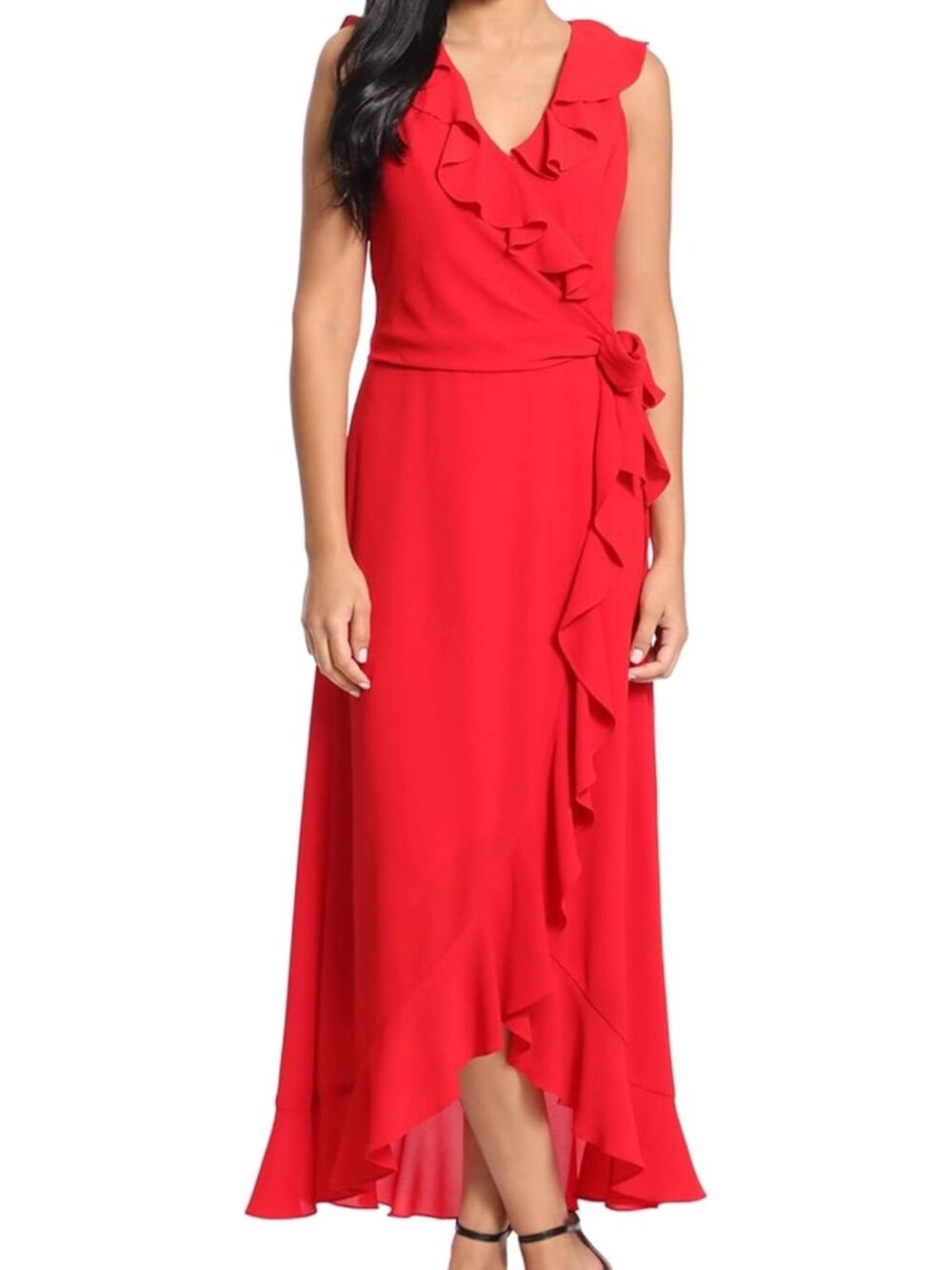London Times Salsa Red Flowy Midi Dress – Size 18W | EUC